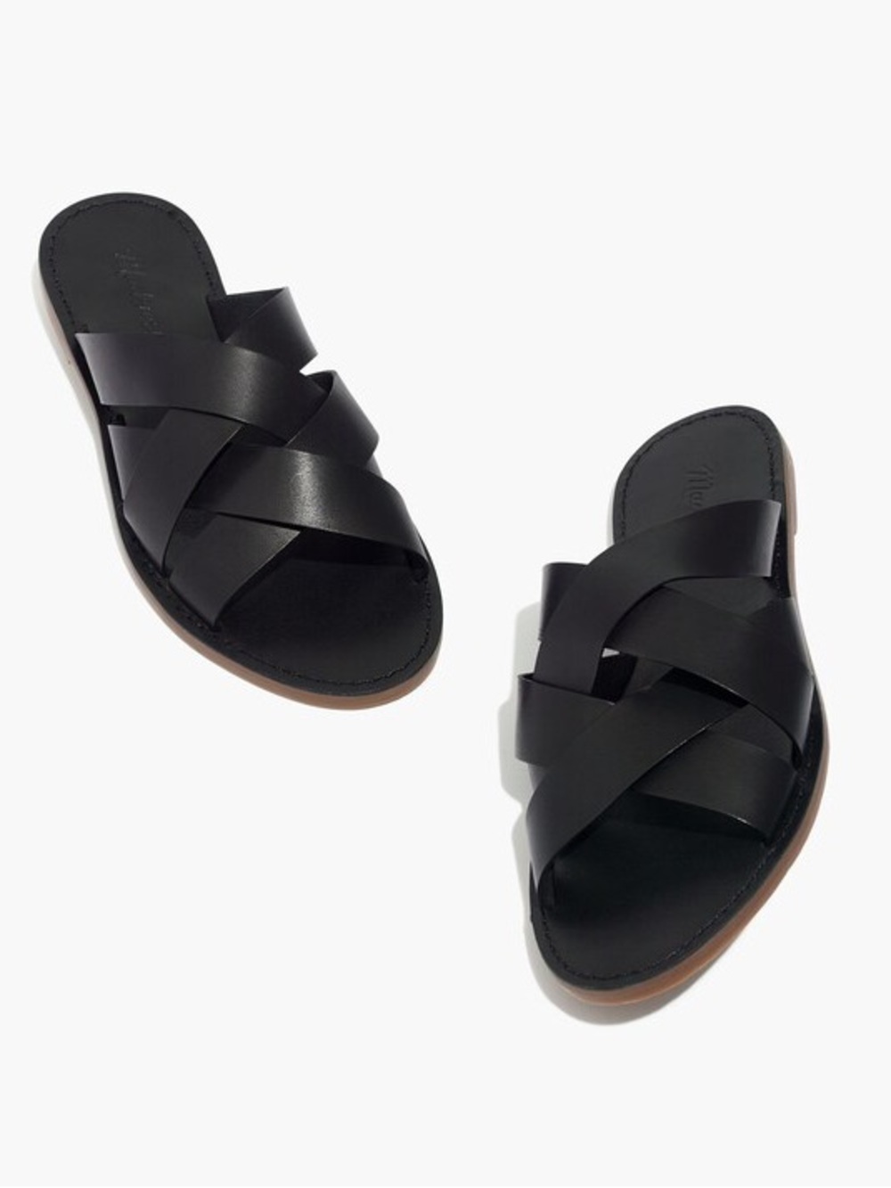 Madewell Boardwalk Woven Slide Sandal True Black 8.5